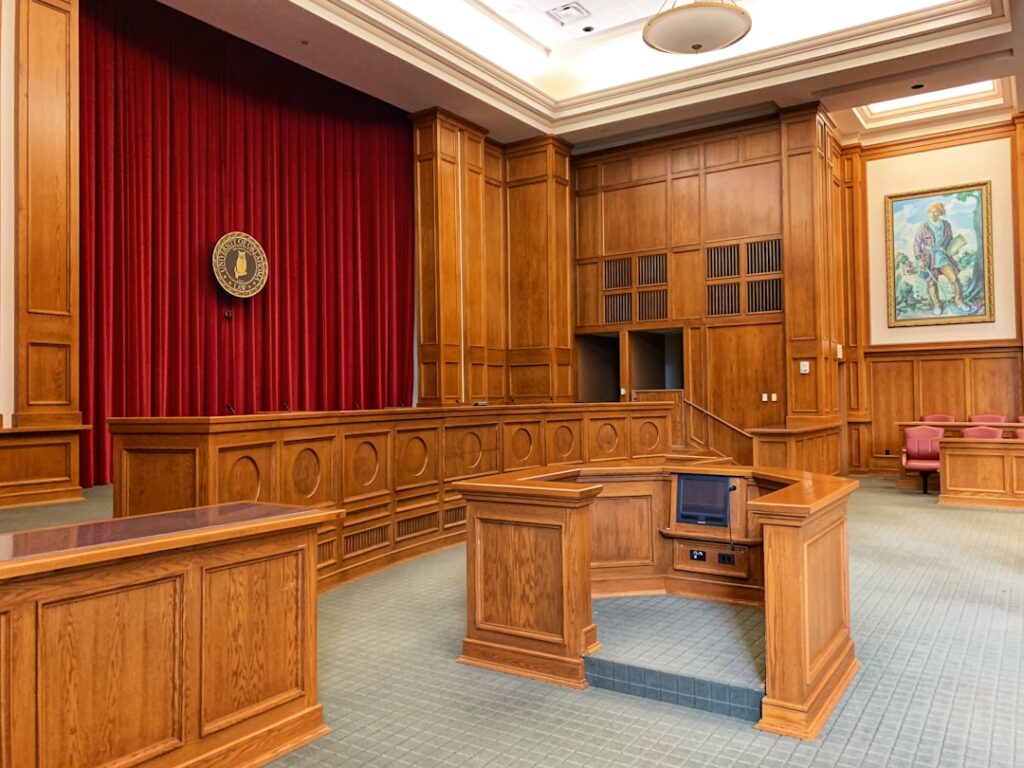 A trial court interior — illustrating a Singapore perverting-the-course-of-justice case study