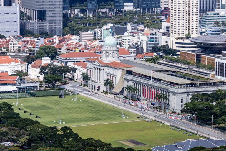 A concrete civic building — illustrating a Singapore cheating sentencing case study