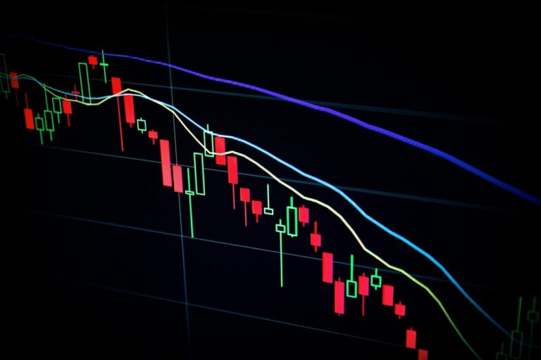 A stock market candlestick chart — illustrating a Singapore market-manipulation case study