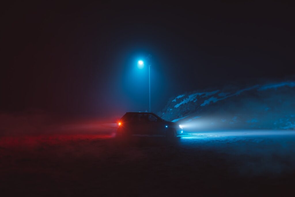 Car on a road at night — illustrating a Singapore repeat drink-driving case study